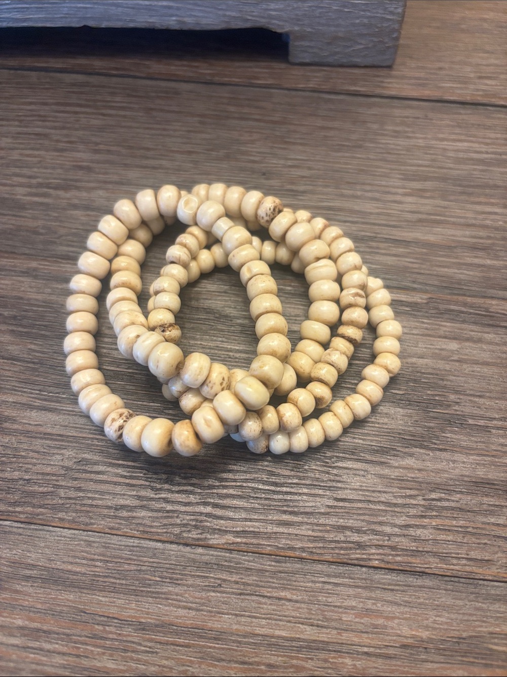 Cream Beaded Stretch Bracelet Set - Women Jewelry
